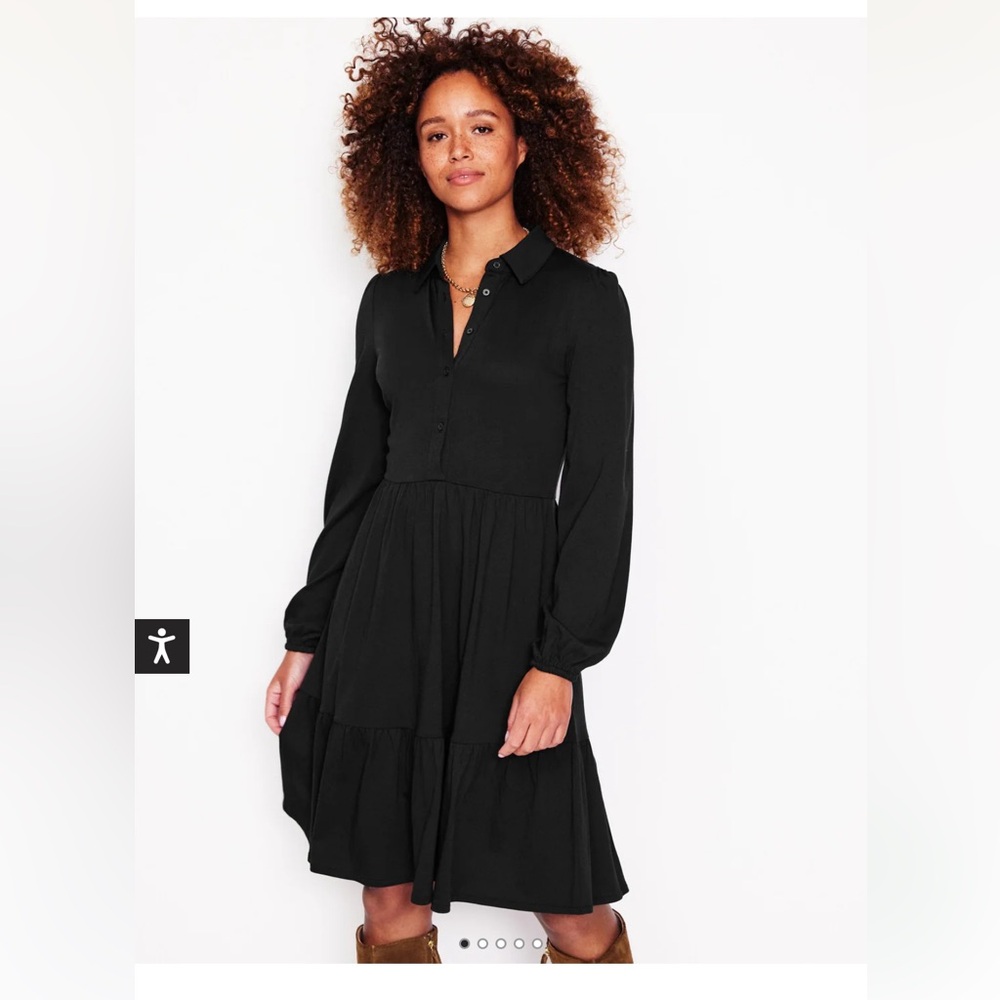 Boden Jemima Tiered Jersey dress black (long)